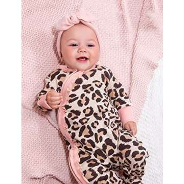 Von Kilizo 0-3 Months Baby Girl Clothes Cute Leopard Infant Romper Jumpsuit