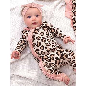 Von Kilizo Baby Girl Clothes Cute Leopard Romper 0-3 Months