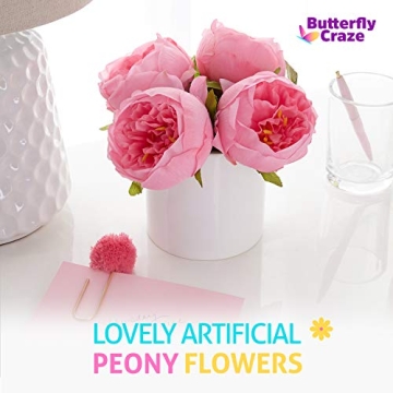 Butterfly Craze Pink Peony Silk Flowers - Perfect for Decor