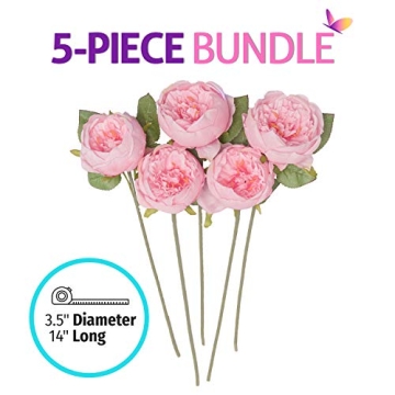 Butterfly Craze Pink Peony Silk Flowers - Perfect for Decor