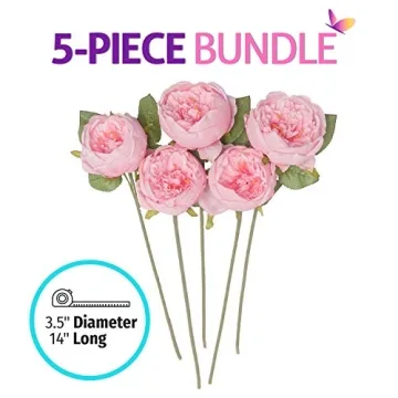 Butterfly Craze Pink Peony Silk Flowers - Perfect for Decor