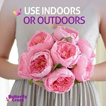 Butterfly Craze Pink Peony Silk Flowers - Perfect for Decor