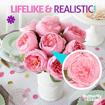 Butterfly Craze Pink Peony Silk Flowers - Perfect for Decor