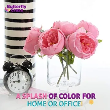 Butterfly Craze Pink Peony Silk Flowers - Perfect for Decor