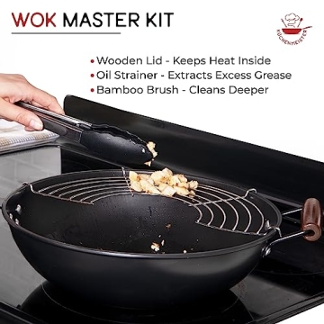 Küchenmeister 12.5-Inch Carbon Steel Wok for All Stoves