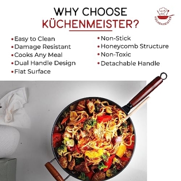 Küchenmeister 12.5-Inch Carbon Steel Wok for All Stoves