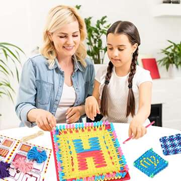 Coplus Weaving Loom Kit Make Your Own Potholder 240 Loops 8 Colors Arts and Crafts Kit for Girls 6-8-12, Knitting Crochet Numbers Alphabet ABC 7 9 10 11 12 Girl Birthday Gift Ideas Christmas