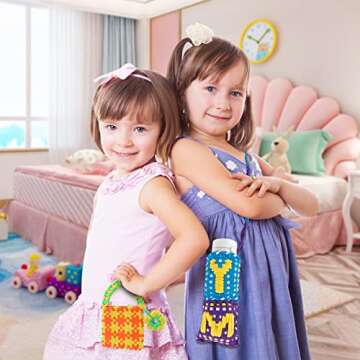 Coplus Weaving Loom Kit Make Your Own Potholder 240 Loops 8 Colors Arts and Crafts Kit for Girls 6-8-12, Knitting Crochet Numbers Alphabet ABC 7 9 10 11 12 Girl Birthday Gift Ideas Christmas