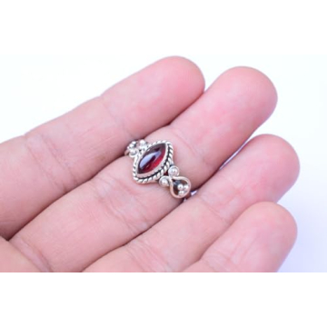 Garnet Stone Ring Handmade 925 Sterling Silver Women Gift