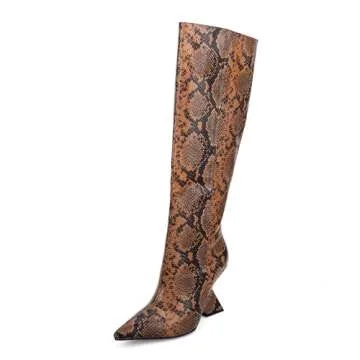 Kluolandi Women's Knee High Boots - Trendy Wedge Heels, Stylish & Comfortable