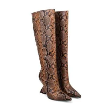 Kluolandi Women’s Knee High Trendy Wedge Boots