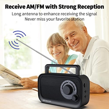 AM/FM Bluetooth Radio with Best Reception Portable Speaker