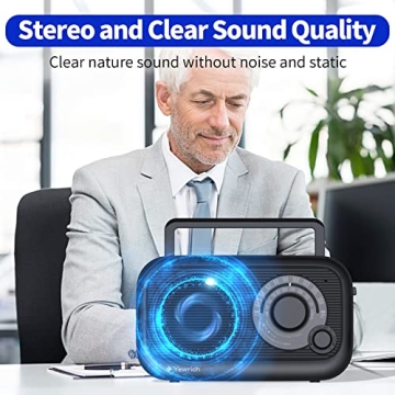 AM/FM Bluetooth Radio with Best Reception Portable Speaker