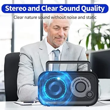 AM/FM Bluetooth Radio with Best Reception Portable Speaker