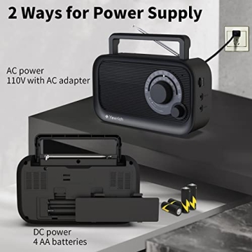 AM/FM Bluetooth Radio with Best Reception Portable Speaker