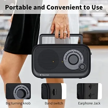 AM/FM Bluetooth Radio with Best Reception Portable Speaker
