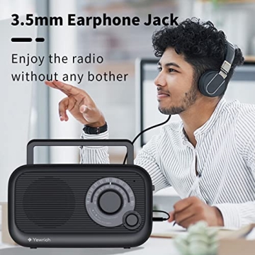AM/FM Bluetooth Radio with Best Reception Portable Speaker