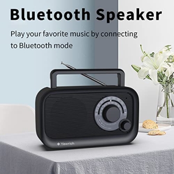 AM/FM Bluetooth Radio with Best Reception Portable Speaker