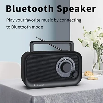 AM/FM Bluetooth Radio with Best Reception Portable Speaker