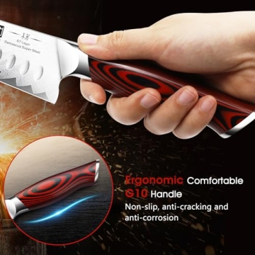 HOSHANHO Damascus Santoku Knife - 7 Inch Ultra-Sharp Kitchen Knife