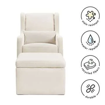 Comfortable Swivel Glider for Nursery with Ottoman