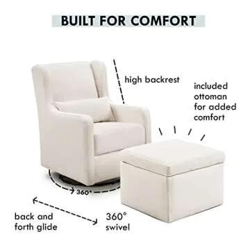 Comfortable Swivel Glider for Nursery with Ottoman