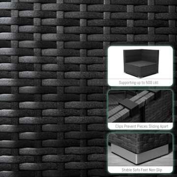 RADIATA Sectional Patio Furniture Set with Fire Pit