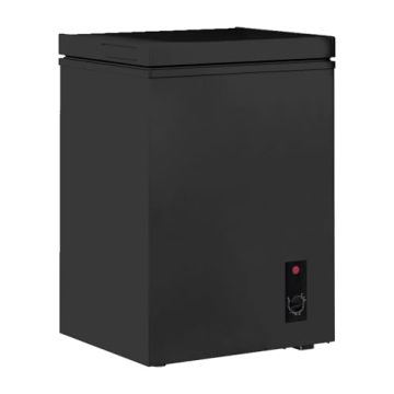 Compact 3.5 Cu Ft Muhub Black Chest Freezer - Energy Efficient & Adjustable