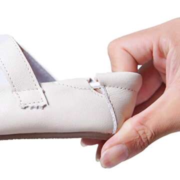 Mowoii Genuine Leather Baby Shoes for Girls Boys Infant Toddler Mary Jane Walking Shoes Prewalker Princess Wedding Dress Shoes Ballet Flats，Beige 9-12 Months