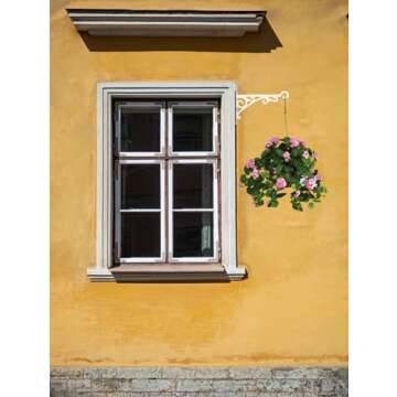 Comfy Hour Antique and Vintage Collection ​Cast Iron Wall Mount Bracket Hangers for Planter, Bird Feeder, Birdhouse, Lanterns, Windchimes, Hooks, Outdoor Decor- Primitive, White