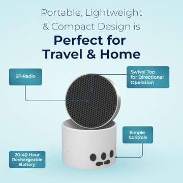 Portable Bluetooth Speaker & White Noise Machine - Sleep Aid