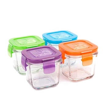 Wean Cube Glass Food Storage Pack of Four 4oz Containers