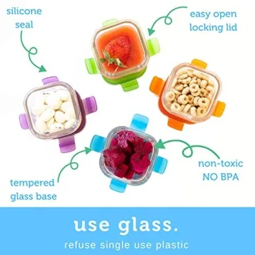 Wean Cube Glass Food Storage Pack of Four 4oz Containers