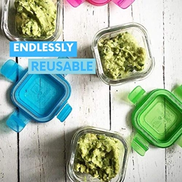 Wean Cube Glass Food Storage Pack of Four 4oz Containers