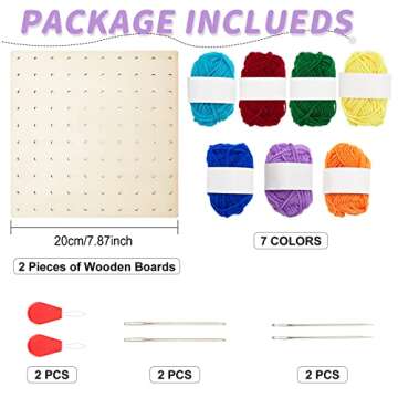 FREEBLOSS 2 Set Wood Sewing Boards Motor Skills Practicing Wooden Lacing Projects Wooden Threading K...