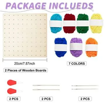 FREEBLOSS 2 Set Wood Sewing Boards Motor Skills Practicing Wooden Lacing Projects Wooden Threading K...