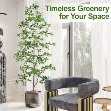 Keeplush 7ft Tall Artificial Black Olive Tree with 1260 Lifelike Leaves, Tall Fake Greenery Olive Silk Plants Artificial Olive Tree Indoors in Pots, Faux Olive Tree for Living Room Office Decor