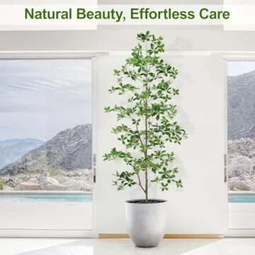 Keeplush 7ft Tall Artificial Black Olive Tree with 1260 Lifelike Leaves, Tall Fake Greenery Olive Silk Plants Artificial Olive Tree Indoors in Pots, Faux Olive Tree for Living Room Office Decor