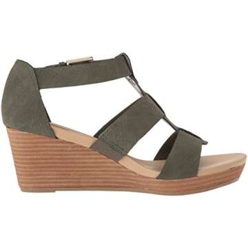 Dr. Scholl's Shoes Women's Barton Wedge Sandal, Green Snake Print, 8.5 M US