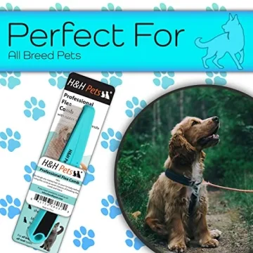 Upgraded H&H Pets Pin Comb for Dogs and Cats with Rubber Handle