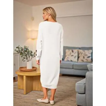 LILLUSORY Women Oversized Sweater Midi Dress for Fall