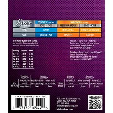 Elixir Acoustic Guitar Strings with NANOWEB Coating