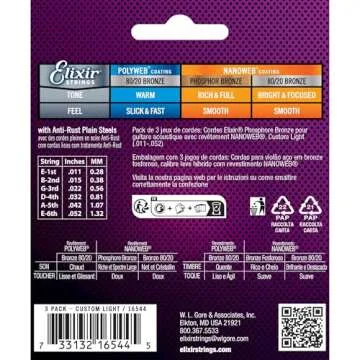 Elixir Acoustic Guitar Strings with NANOWEB Coating