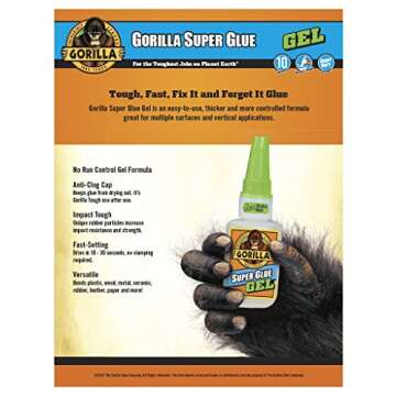 Gorilla Super Glue 15 Gram & Super Glue Gel 15 Gram Combo