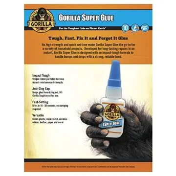 Gorilla Super Glue 15 Gram & Super Glue Gel 15 Gram Combo