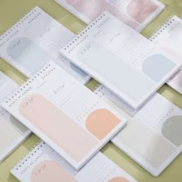 Daily Planner To Do List Notepad 60 Undated Pages,Coral,Twin-ring Spiral Bindling 6x9 Inch Desktop Daily Planning Notepad with Protective Cover,Notebook for Daily Tasks, Water Intake, Habit Tracker