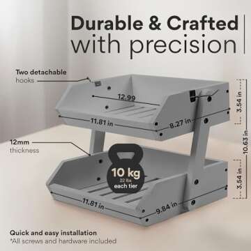 GET SORTED 2 Tier Bamboo Fruit Basket - 22+ lbs Capacity