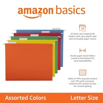 Amazon Basics Hanging Organizer File Folder Pack of 25