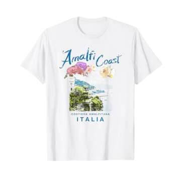 Italy Amalfi Coast Travel T-Shirt - Vintage Floral Design
