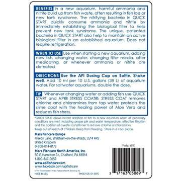 API QUICK START Freshwater and Saltwater Aquarium Nitrifying Bacteria 16-Ounce Bottle